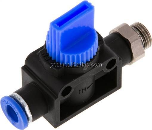 3/2-Wege-Absperrventil G 1/8"-6mm, Gewindeseite entlüftend