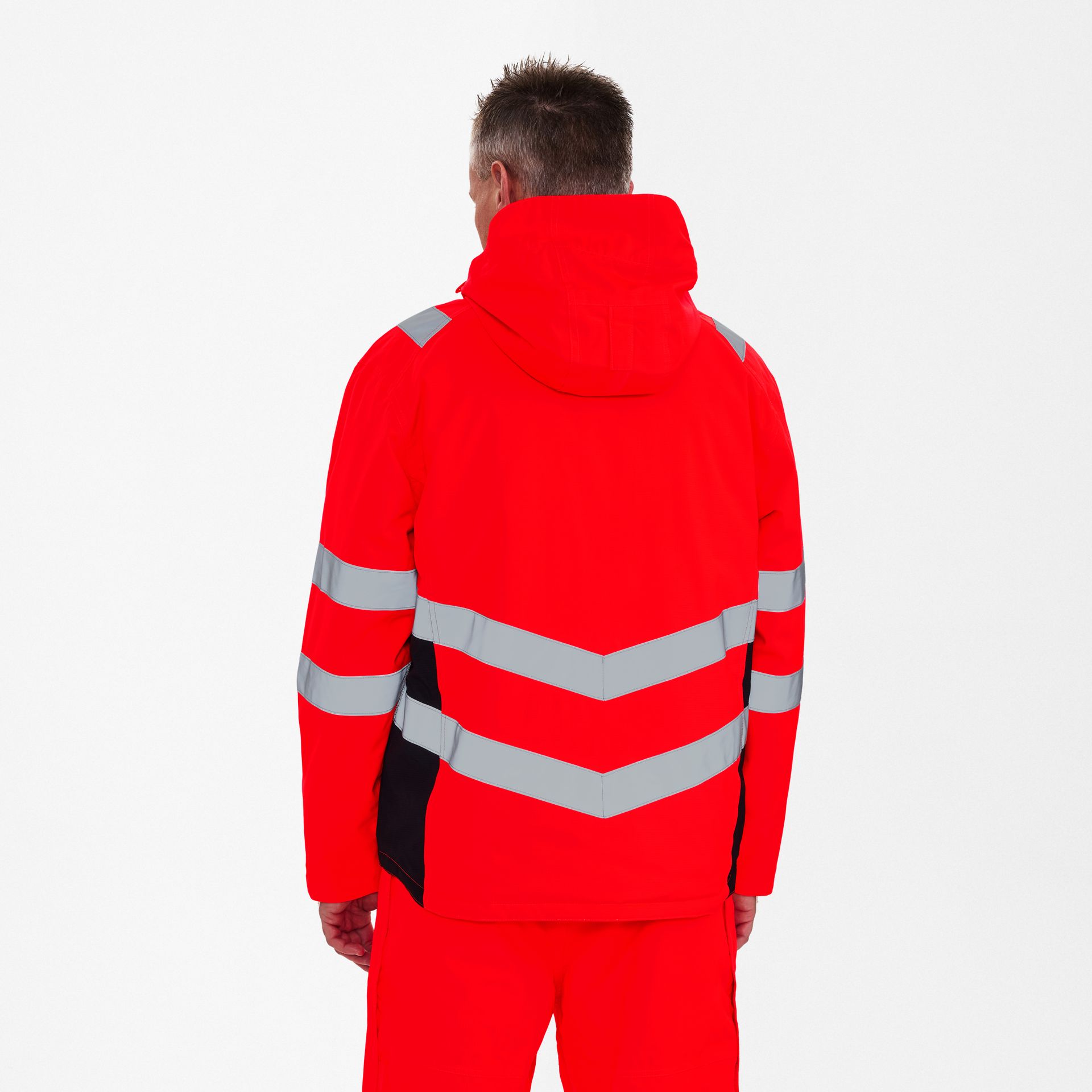 Safety Winterjacke Rot/Schwarz, Gr. XL