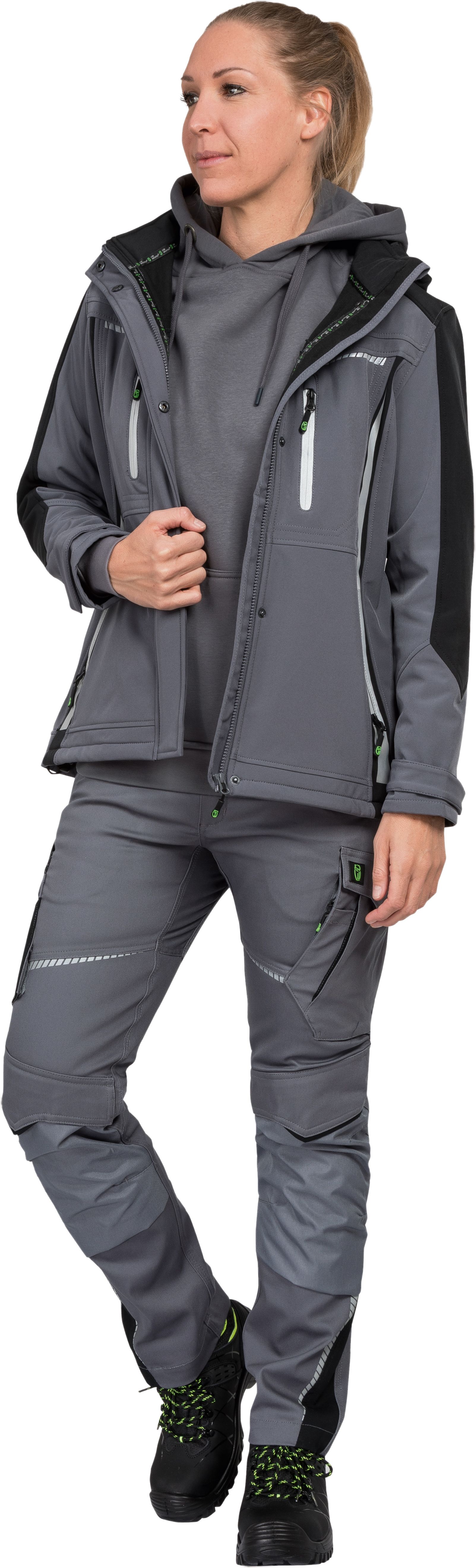 Leibwächter Damen-Arbeitsjacke, Grau, Gr. 46