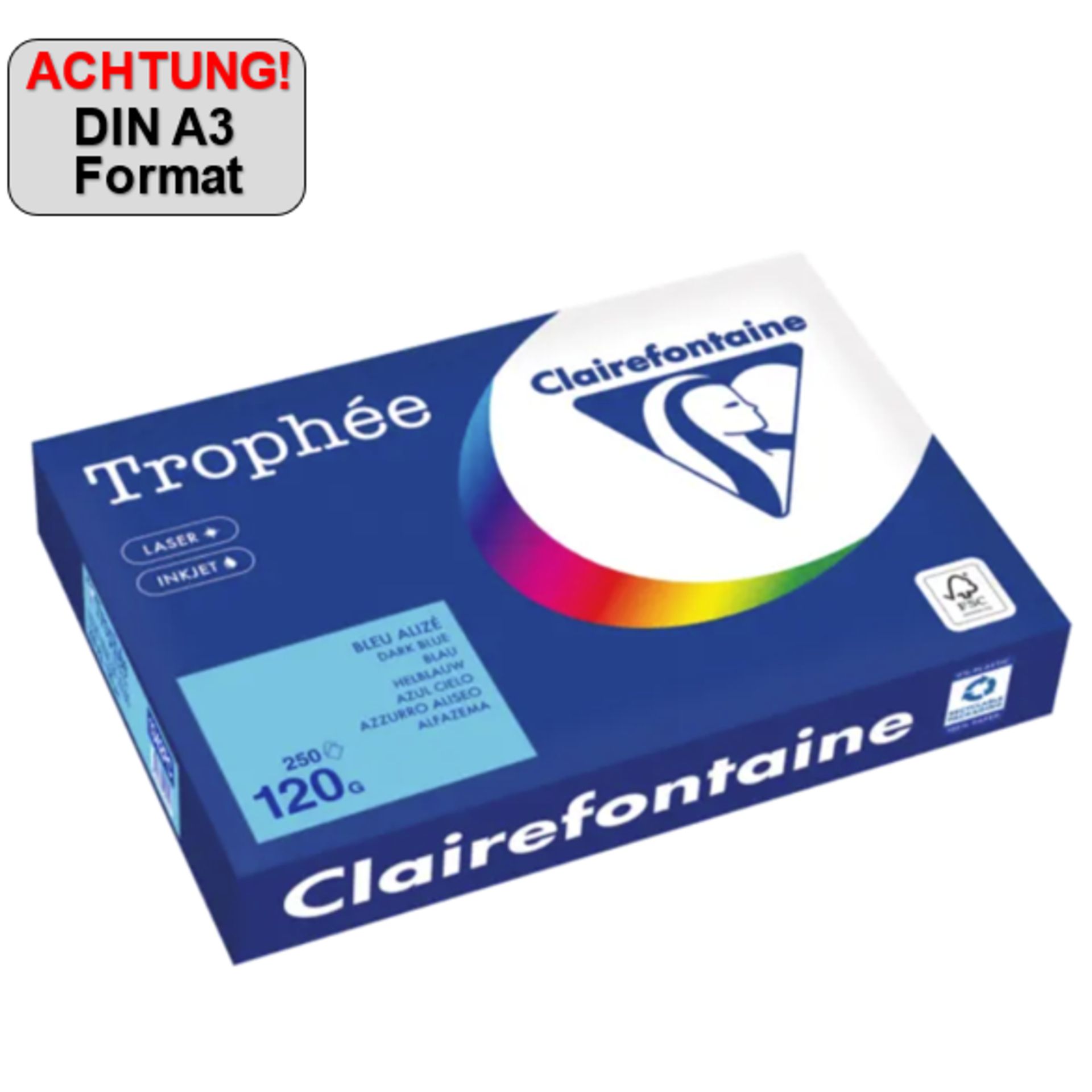 Kopierpapier A3 120g bl 250Bl