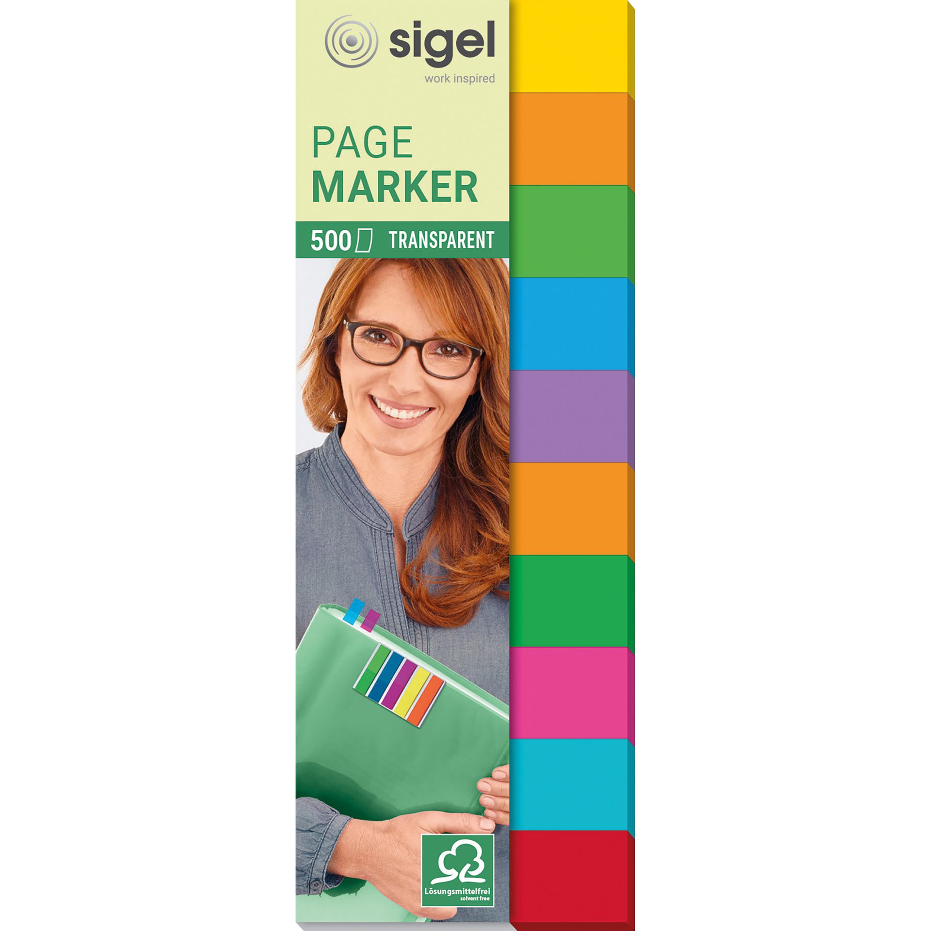 Haftmarker 44x12,5mm sort. 500 Bl./Pack.