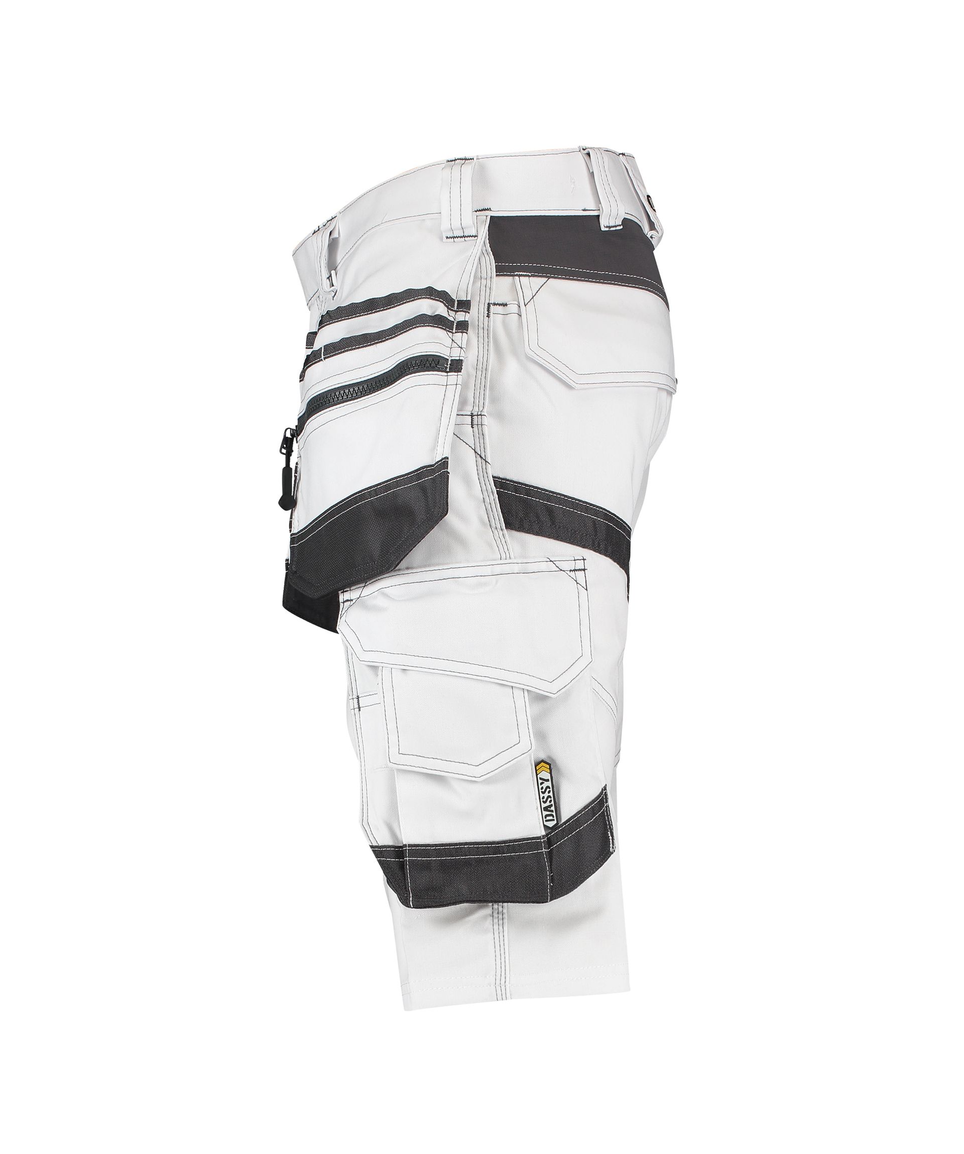 DASSY® Trix Painters - Stretch-Malershorts mit Holstertaschen - weiß/anthrazitgrau, Gr. 42