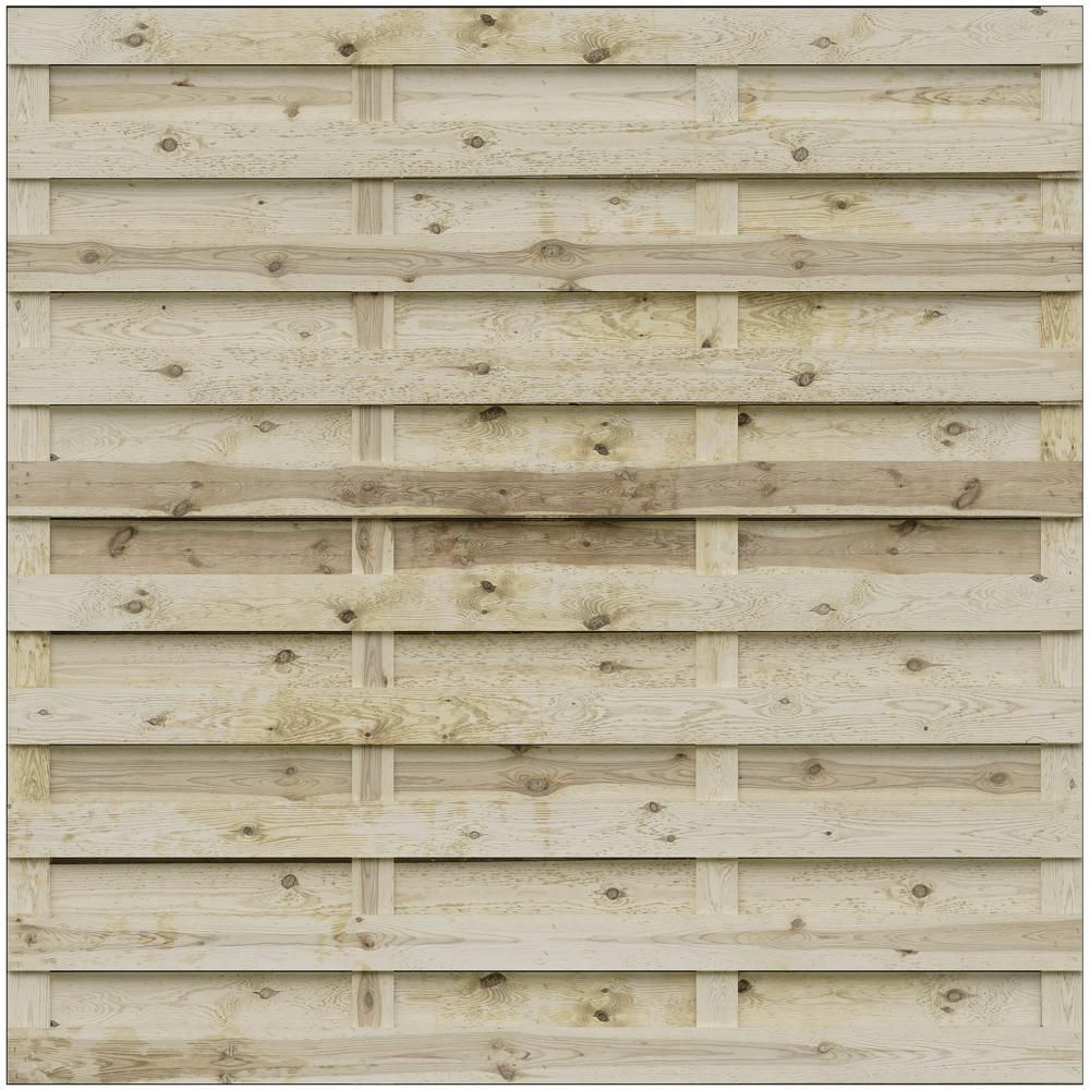SKALÖ-Serie kdi-grün 180x180cm, mit Baumkante Bretter sägerau 10x100mm Riegel 15/70 mm