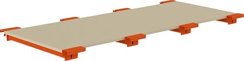 Spanplattenboden B1825xT800xH19 mm mit Tiefenauflage Meta MULTIPAL