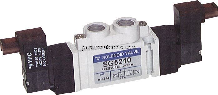 5/2-Wege Magnetventil, G 1/8", Impulsventil, 24 V=