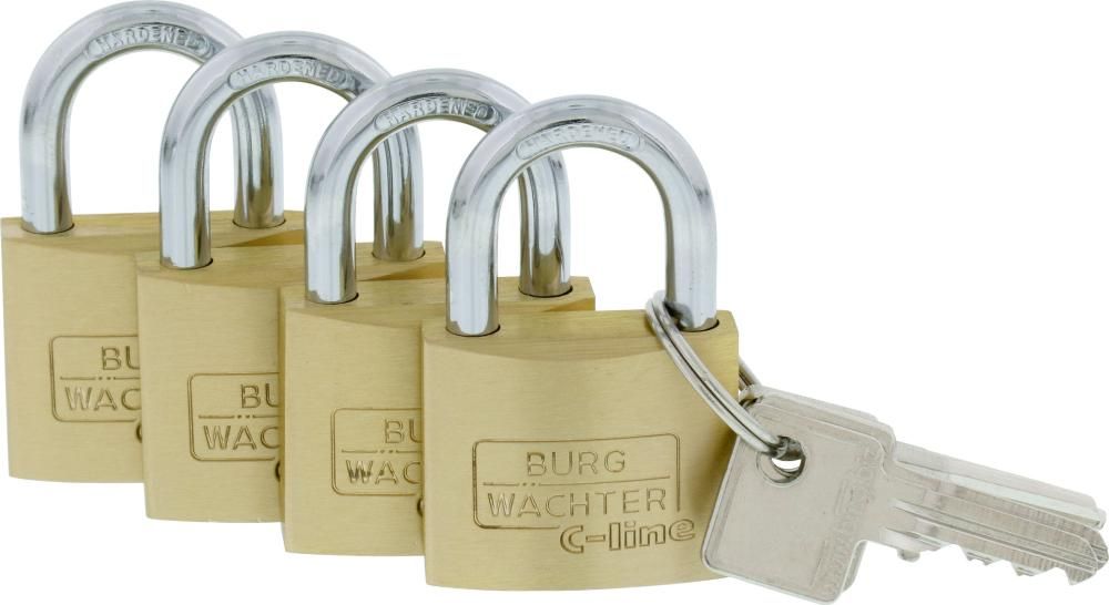 Messing-Hangschloss-Set 222/40/SB/quad Gl Burg BURG WÄCHTER
