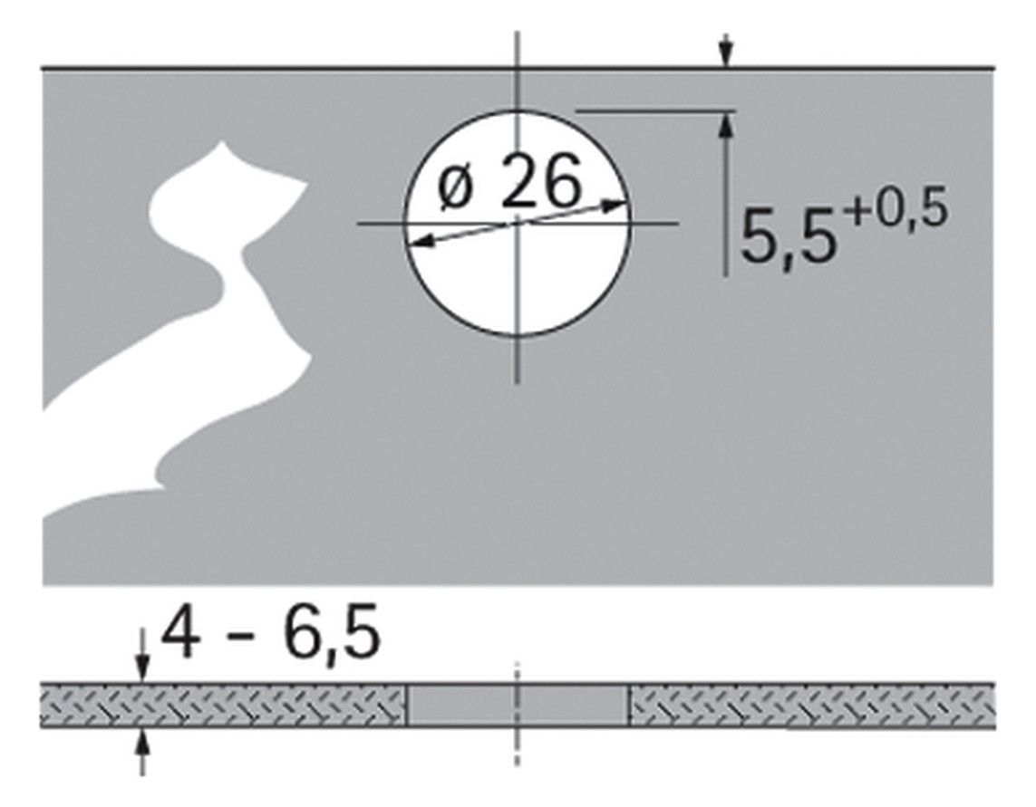 HETTICH Intermat 9904 Glastür-Topfscharnier