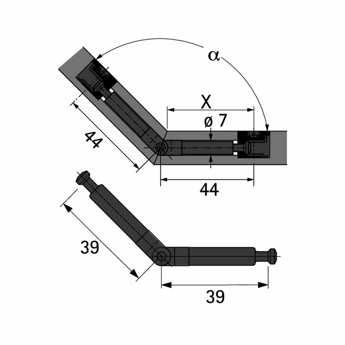 Gelenkdübel,79580,Bohr Ø7 mm ,STA verzinkt