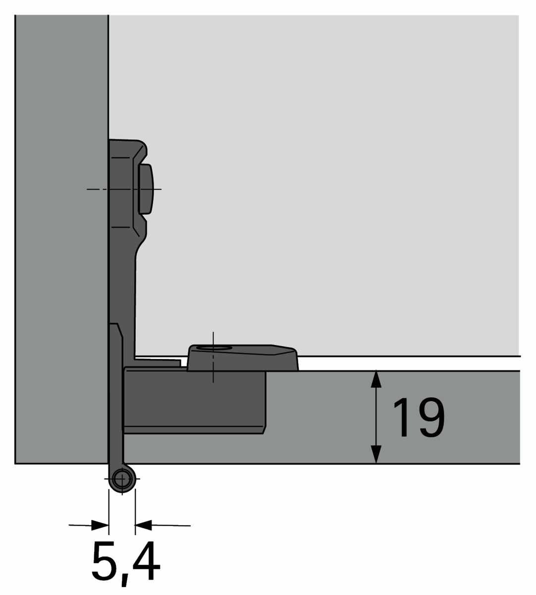 Grundscharnier Selekta Pro 2000 E, 180 °, Auflage