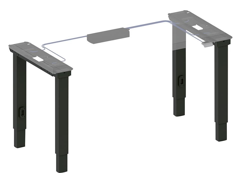 Upgrade Set Arbeitstisch Quattro, Modultiefe 675 E-Motor inkl. Kabel inkl. Steuereinheit schw.