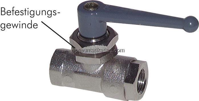 Messing-Kugelhahn, G 1/8", PN 20, Schalttafeleinbau