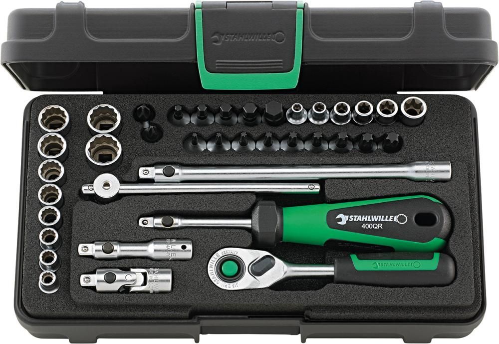 Steckschlüssel-Garnitur 1/4"40D/40TX/44KTX/32/6QR38-teilig Stahlwille