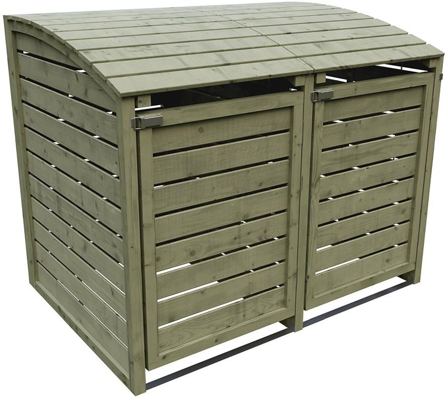 HENRI 2-fach B 150 x T 90 x H 120 cm kdi-grün, inkl. Rückwand Mülltonnenabtrennung