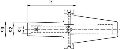 Fräserdorn für Einschraubfräser SK50 DIN69871AD/B M12x50mm FORTIS