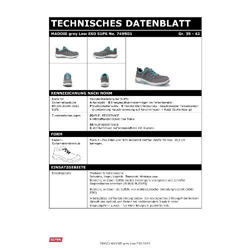 Elten Damen-Sicherheitshalbschuh MADDIE Low ESD S1PS