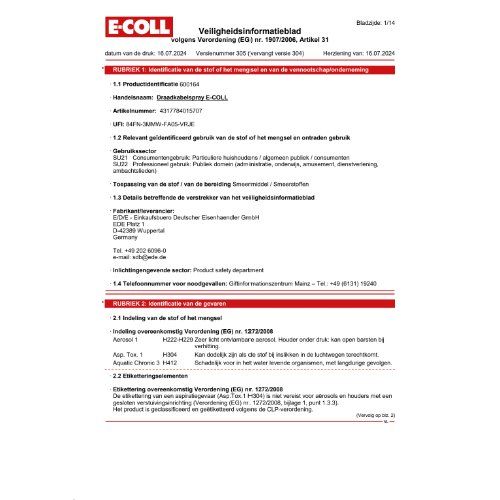 Drahtseilspray 500ml E-COLL
