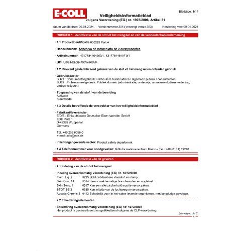 2K-Methylacrylat-Kleber 50g DoppelkammerkartuscheE-COLL