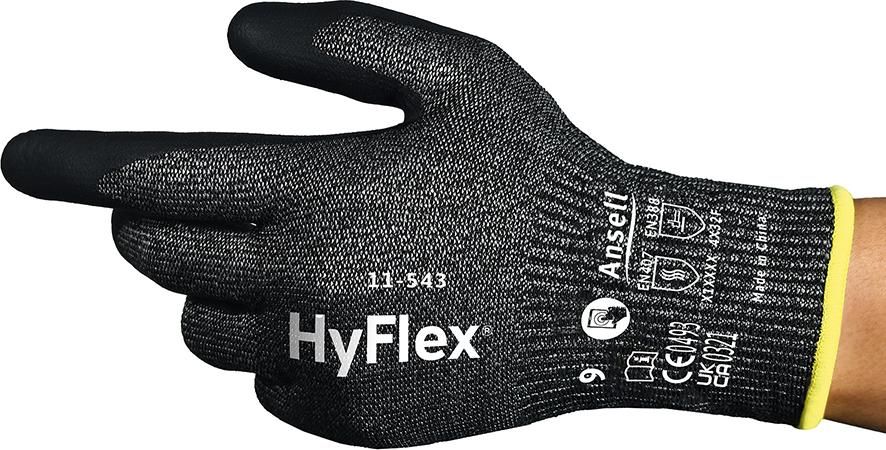 Industriehandschuh HyFlex11-543, schwarz Gr. 6 Ansell