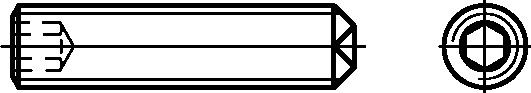 Gewindestifte mit Innensechs- kant und Ringschneide 45H nach DIN EN ISO 4029 (ehemals DIN 916) M 5x4