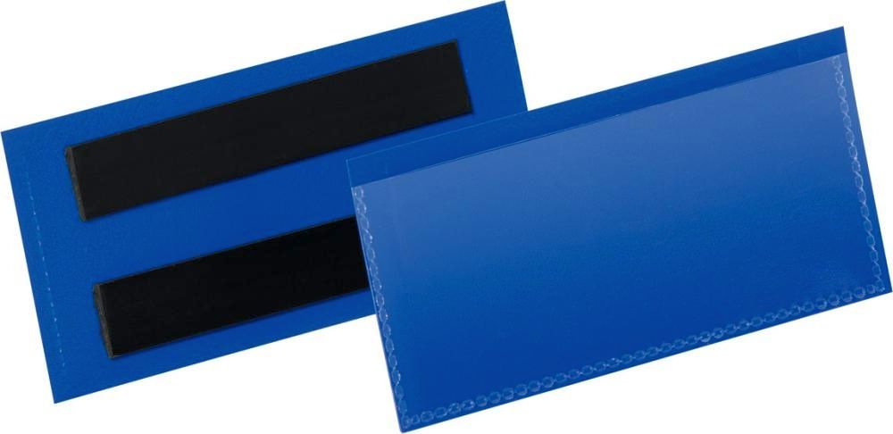 Etikettentasche B100xH38 mm blau, magnetisch VE 50 Stück