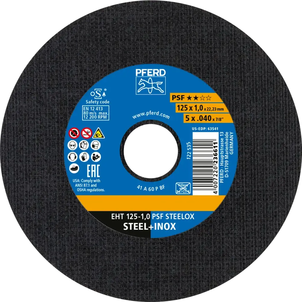 PFERD Trennscheibe EHT 125x1,0x22,23mm gerade Universallinie PSF