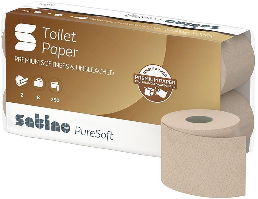 Satino PureSoft Toilettenpapier Kleinrollen 2-lagig 250 Blatt