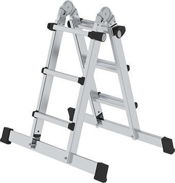 Alu-Teleskopleiter 4x3 Sprossen Arbeitshöhe als Anlege leiter ca. 3,05-4,20 m