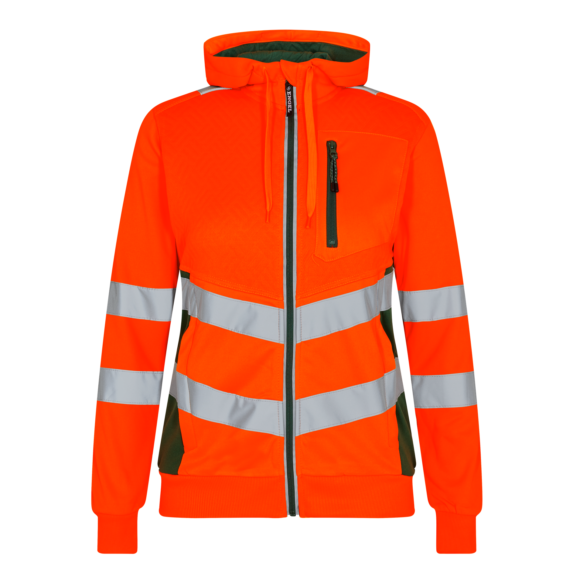 Safety Damen Sweatcardigan Orange/Grün, Gr. L
