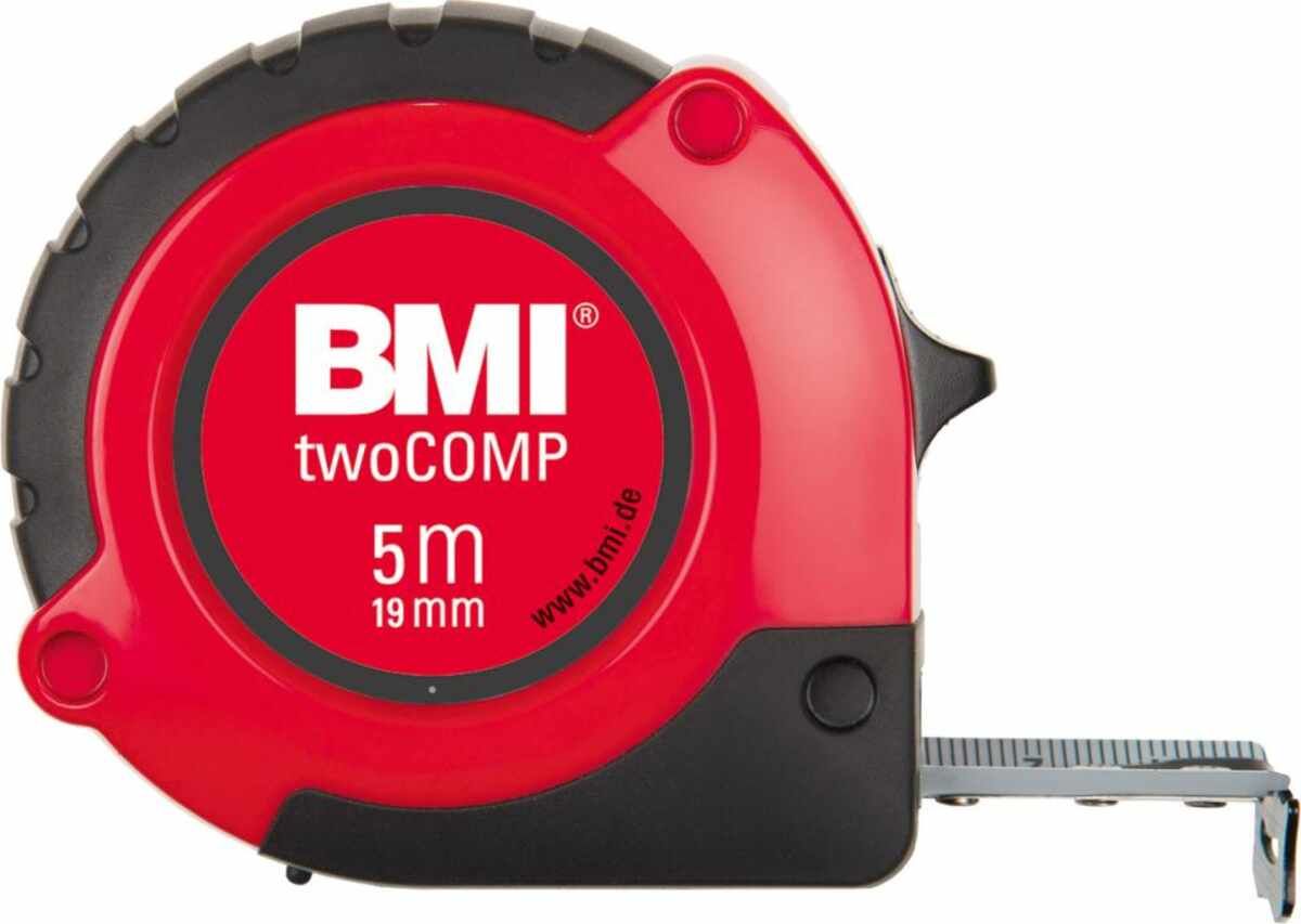 Taschenbandmaß twoCOMP M 5 mx19 mm weiß BMI