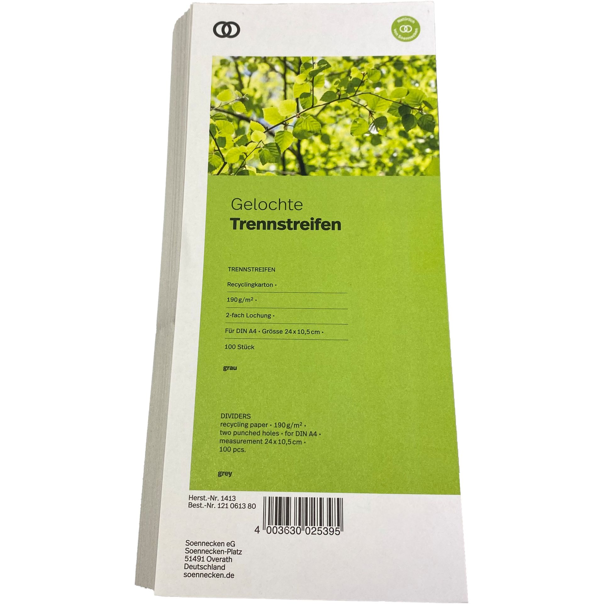 Trennstreifen oeco 10,5x24cm grau 100St.