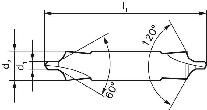 Zentrierbohrer DIN333 HSSForm B 120Grad 1,25mm FORMAT