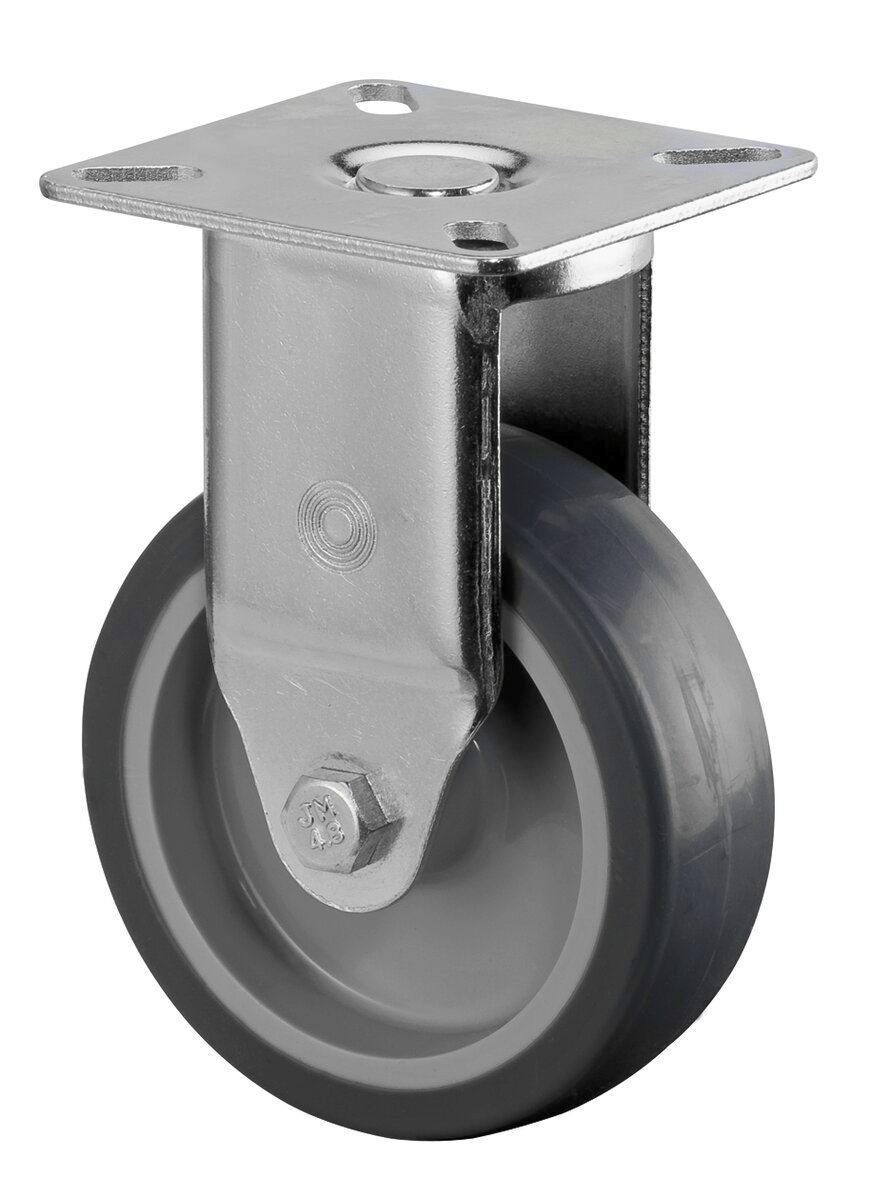 Bockrolle 75 mm Grau