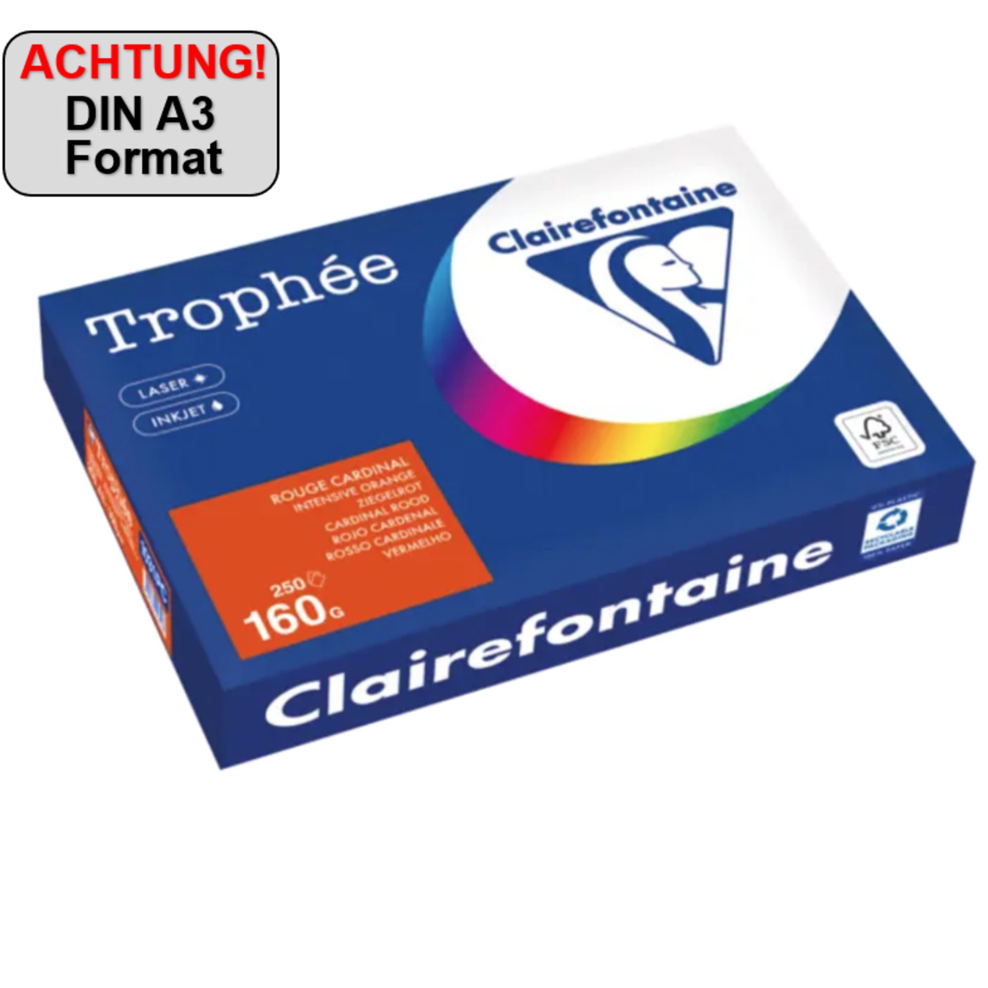 Kopierpapier A3 160g ziegelrot 250Bl