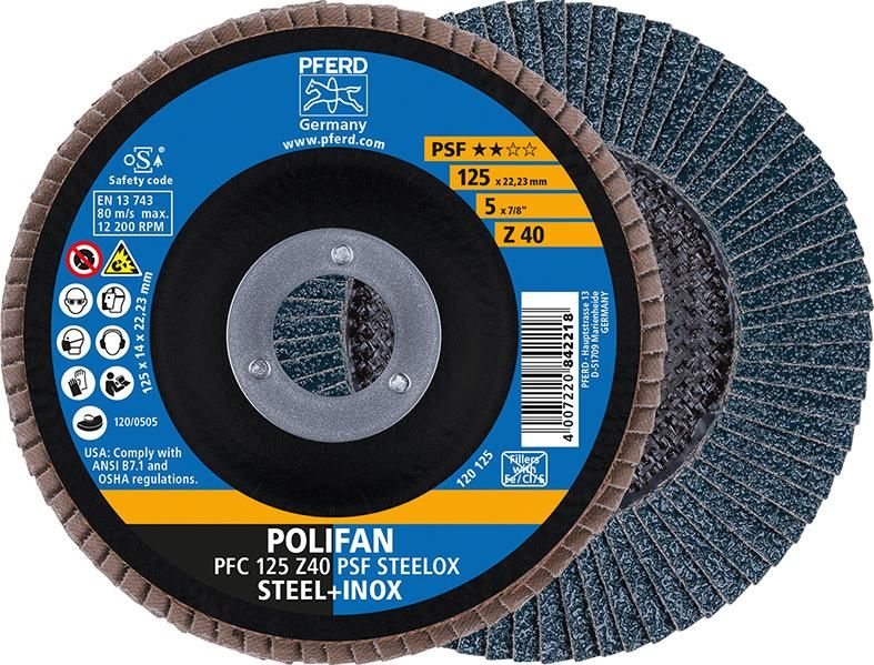 Fächerschleifscheibe Z 40PSF gerade 115mm K40 Pferd