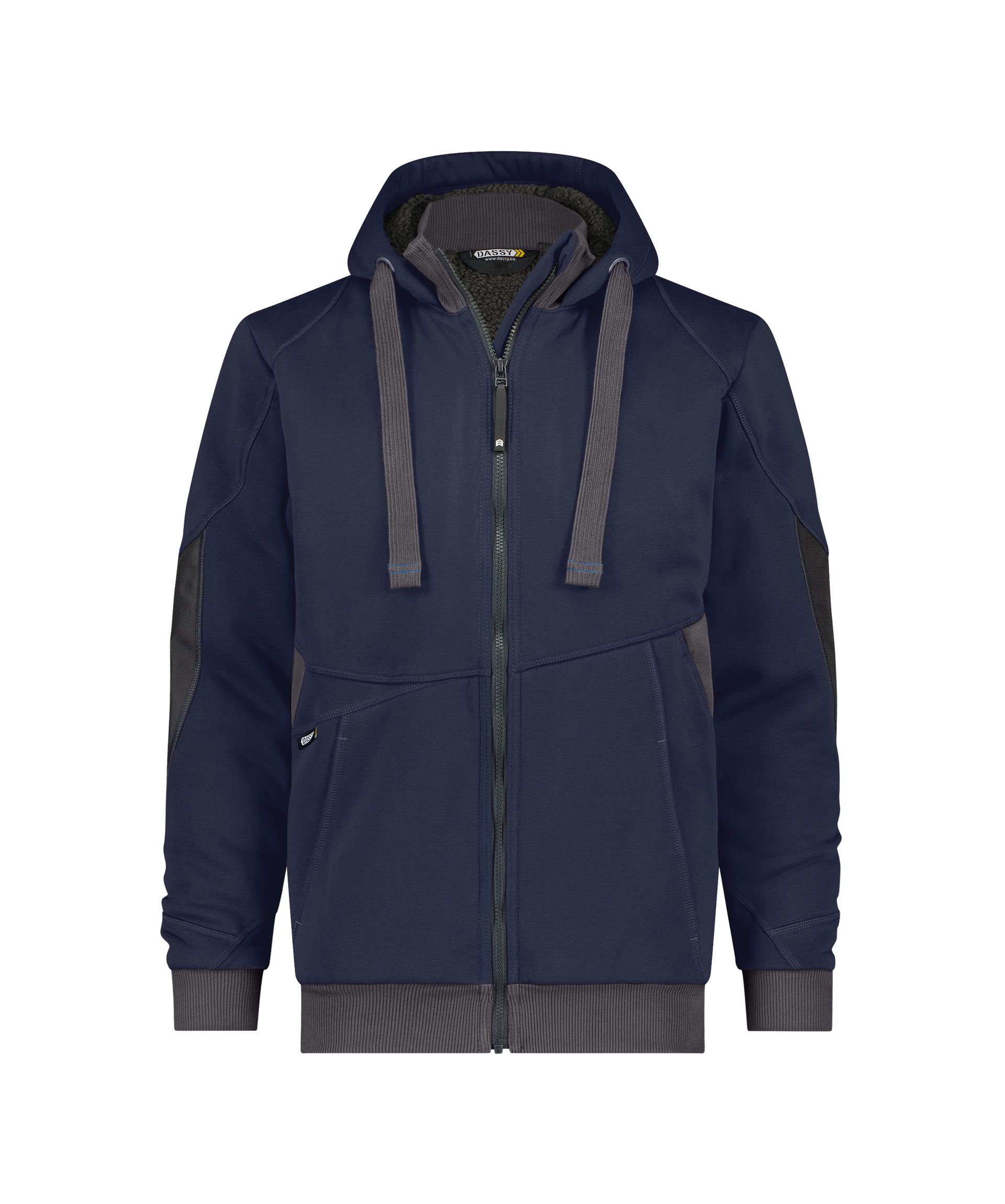 DASSY® Pulse - Sweatshirt-Jacke - nachtblau/anthrazitgrau, Gr. M
