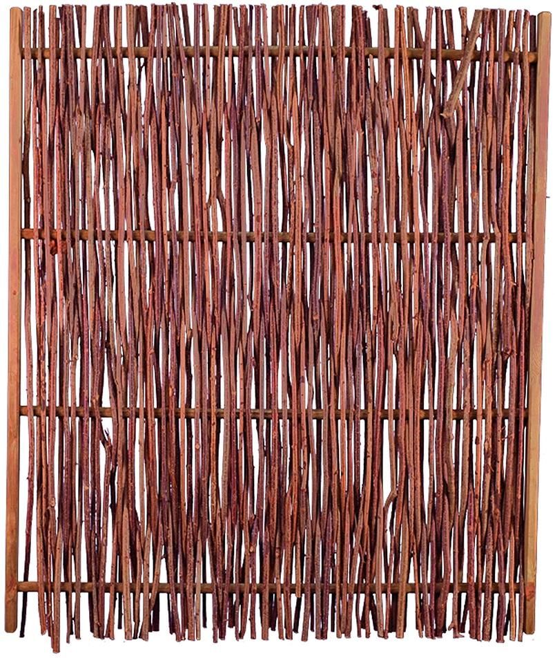 PEPE Haselnusszaun 120x140cm, HaselnussrutenRahmen ca. 45 x 25 mm, braun gebeizt