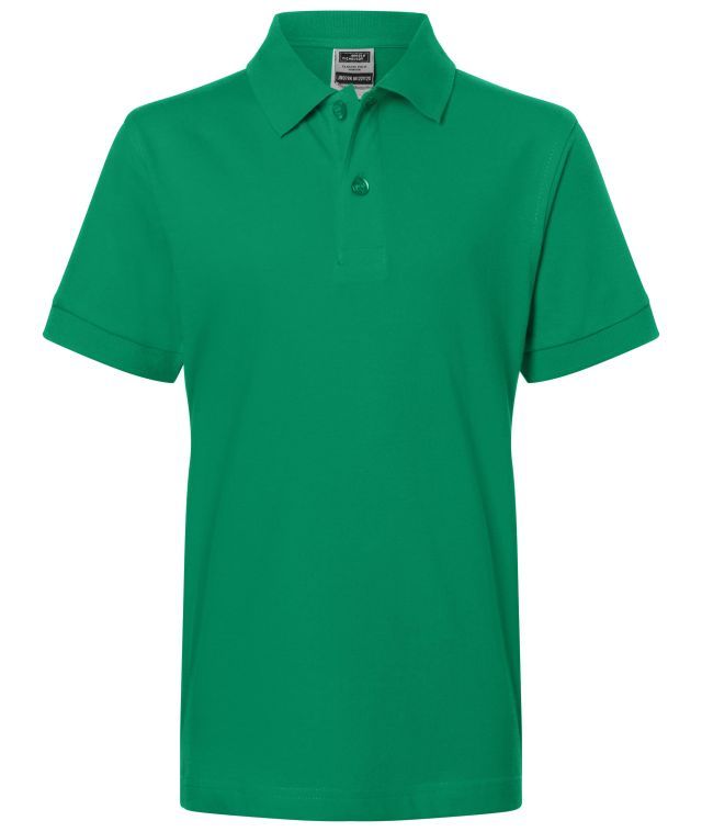 Classic Polo Junior Hochwertiges Polohemd mit Armbündchen grün, Gr. M