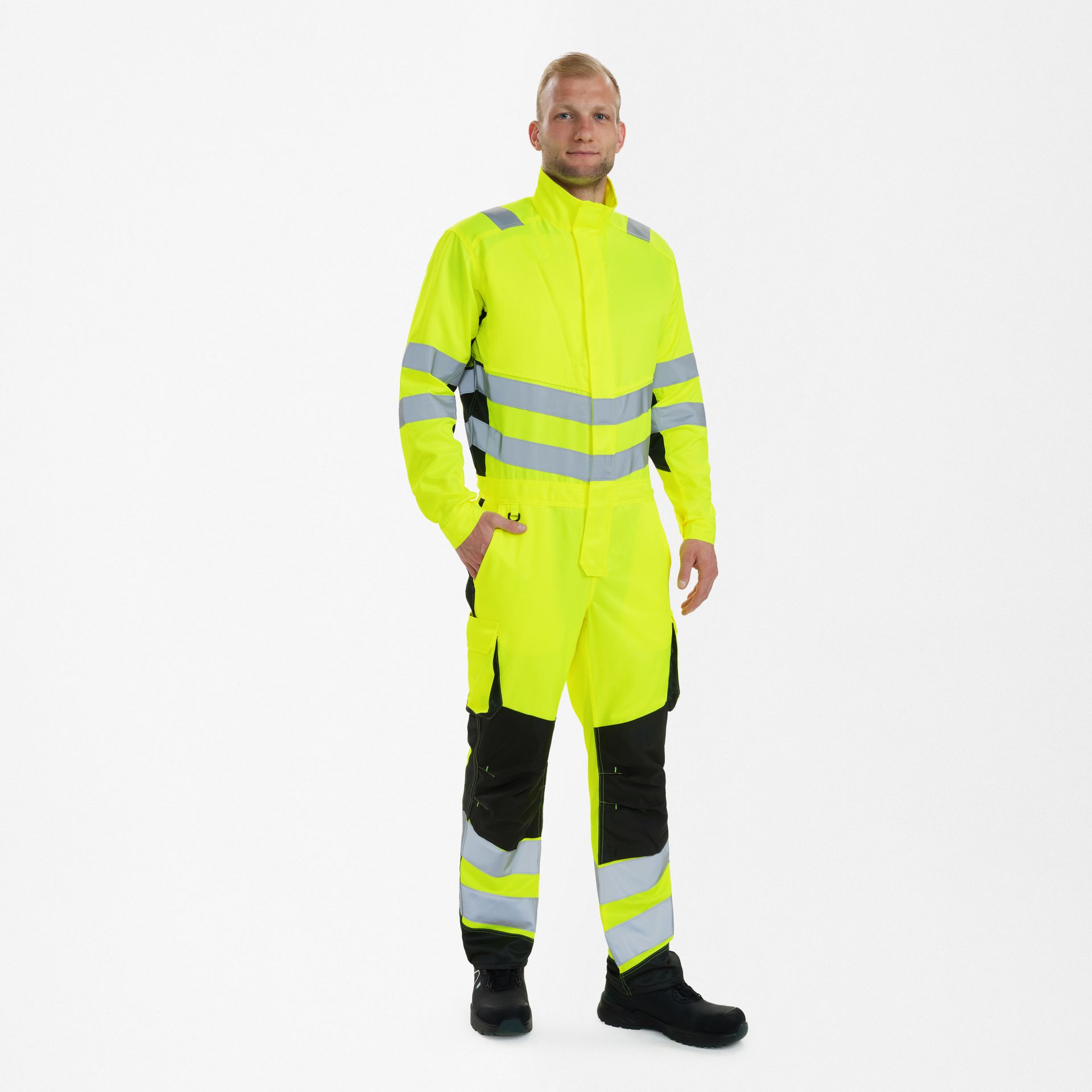 Safety Light Overall Gelb/Schwarz, Gr. 3XL
