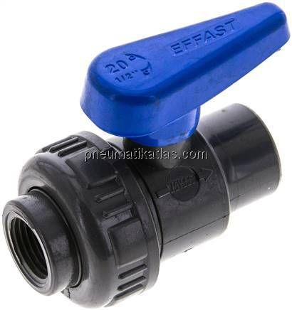 Einring-Kugelhahn, PVC-U / EPDM, Rp 1/2" (Wasserausf.)
