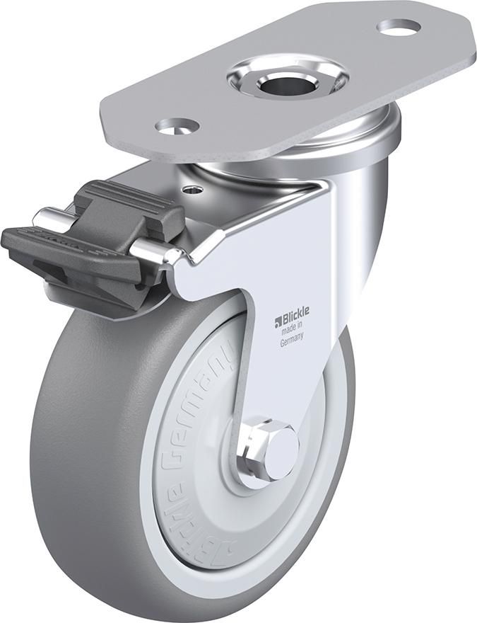 Lenkrolle m. Feststeller Rad-D75mm Gummi LPA-TPA 75KF-291-FI