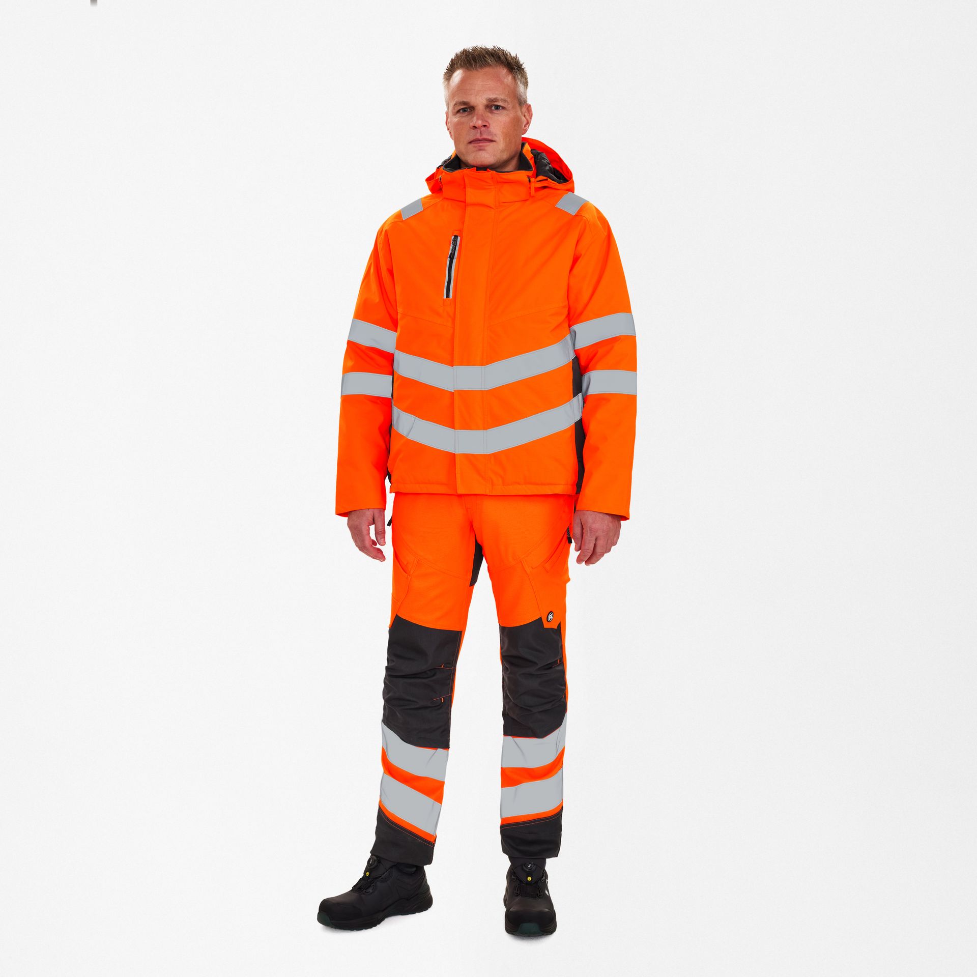 Safety Winterjacke Orange/Anthrazit Grau, Gr. XL