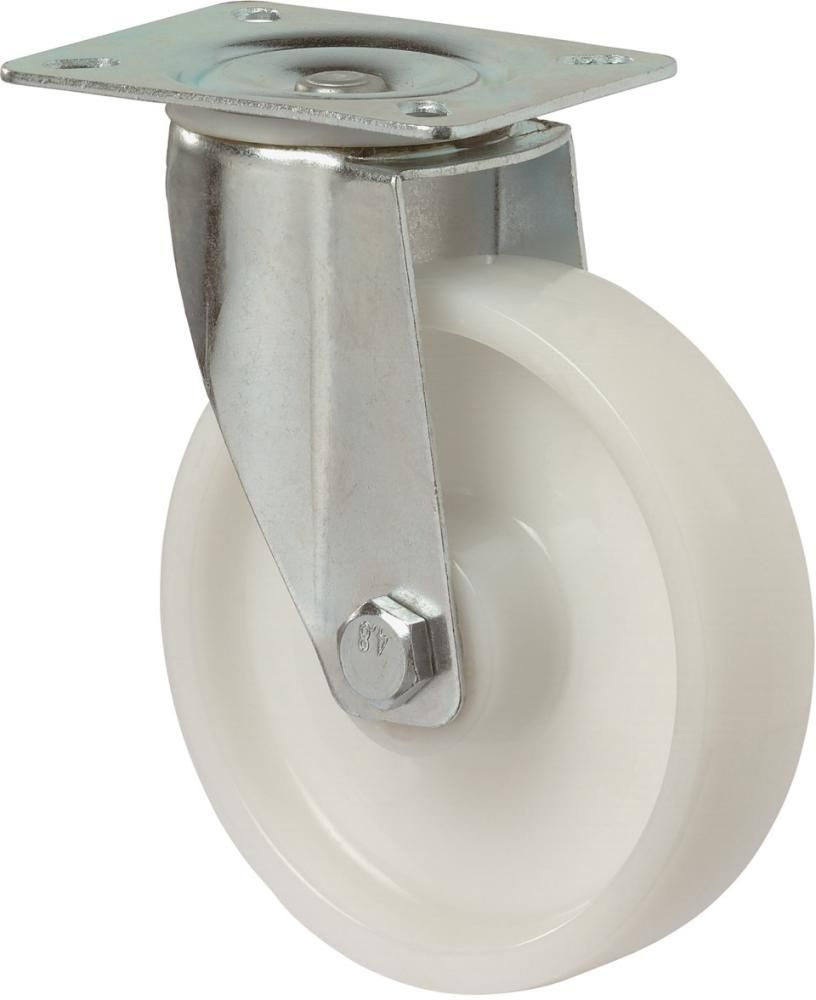 Lenkrolle 80mm L400.B10 Platte,Kst.weiß,RL L400.B10.080 BS ROLLEN