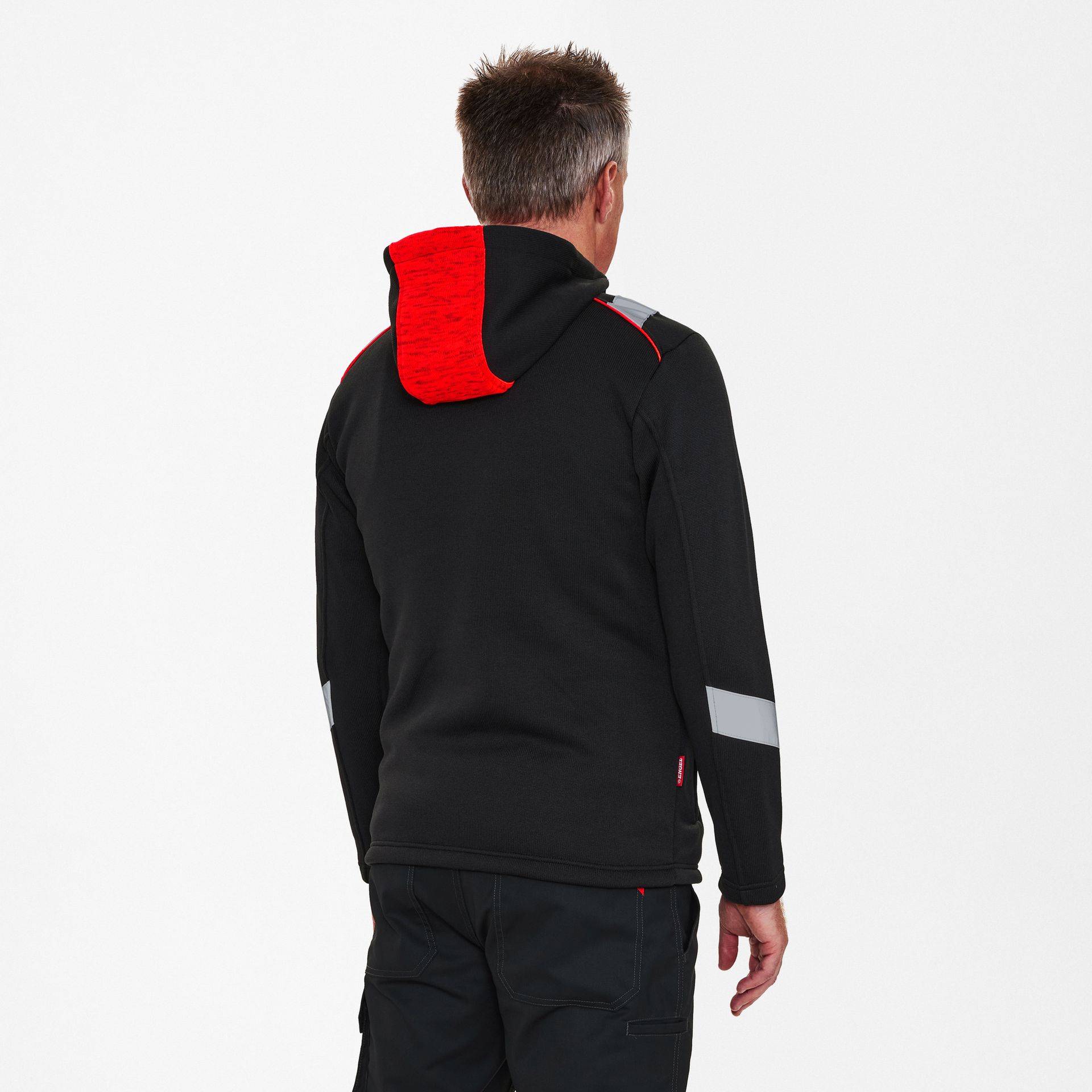 Cargo Strickcardigan Schwarz/Rot, Gr. 5XL