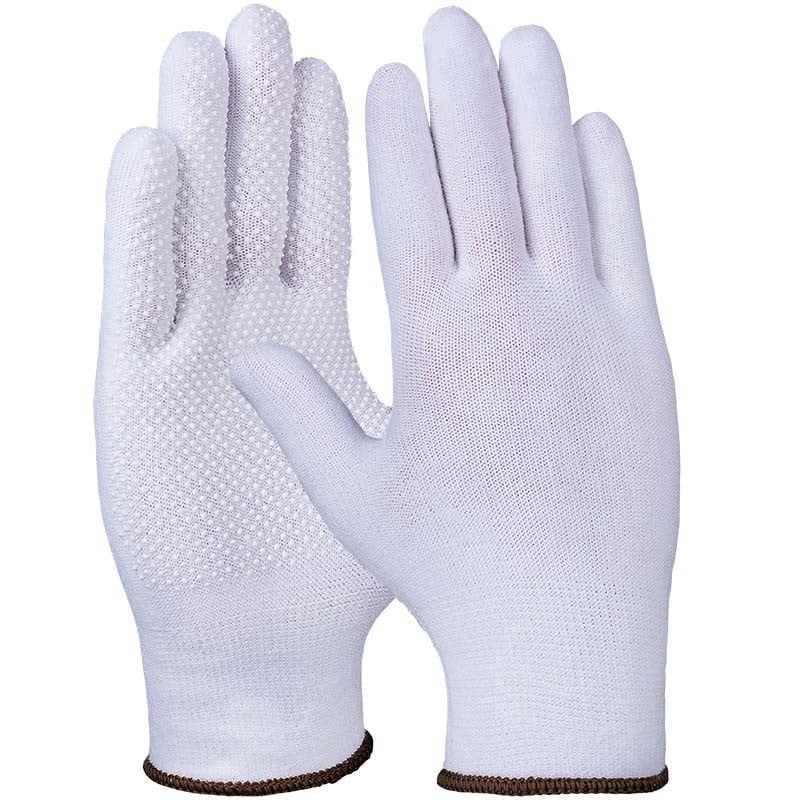 Baumwollhandschuh, Trikot,weiß, Noppen, ohne Naht 10