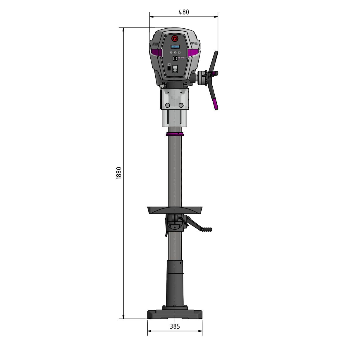 Säulenbohrmaschine Optimum OPTIdrill DP 33 Aktions-Set inkl. Maschinenschraubstock