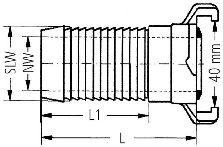 GEKA plus-Schlauchstück 360° drehbar, MS, 1/2", 13mm,SB