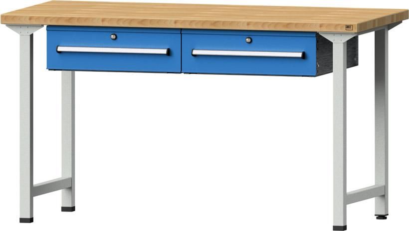 Anke Arbeitstisch B1500xT700xH840mm RAL7035/5012 BMP: 40 mm 2 Schubladen