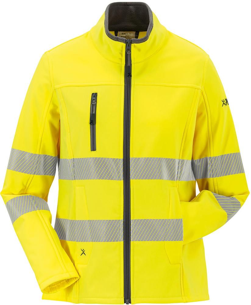 Planam Norit Damen-Warnschutz-Softshelljacke, Warngelb, Gr. 36