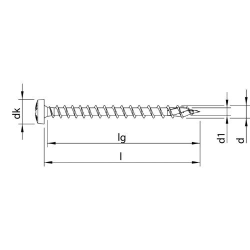 HECO-TOPIX-plus 3,5 x 40, Rundkopf, Pozi-Drive, Variables Vollgewinde, verzinkt blau, A3K, 500 Stück, VARIANTA-Handwerkerverpackung