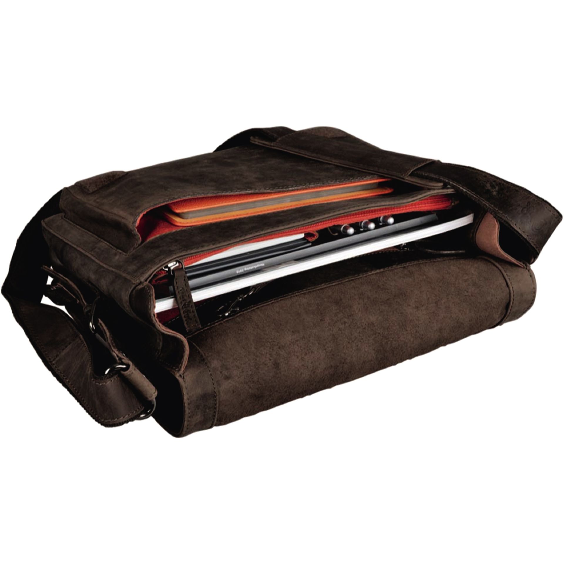 Notebooktasche BEN  37x33x14cm Echtleder braun